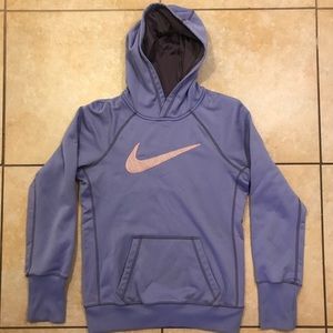 Nike Purple/Pink Weave Swoosh Logo Therma-Fit Hoodie Size Small